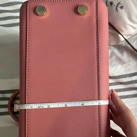 Michael Kors Ciara large leather satchel in rose. - Picture 15 of 16